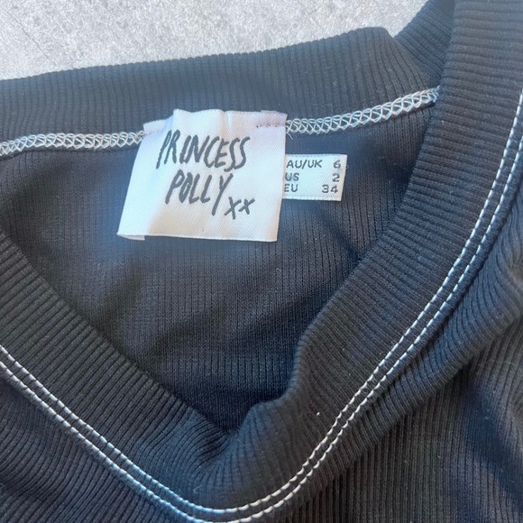 Princess Polly Black Ribbed Crop Top Sleeveless Tank Top Two Pack Women's - Picture 6 of 8